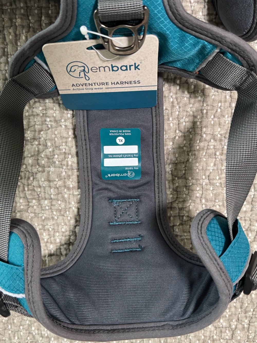 embark Teal & Gray Adventure Harness for Dogs - XL